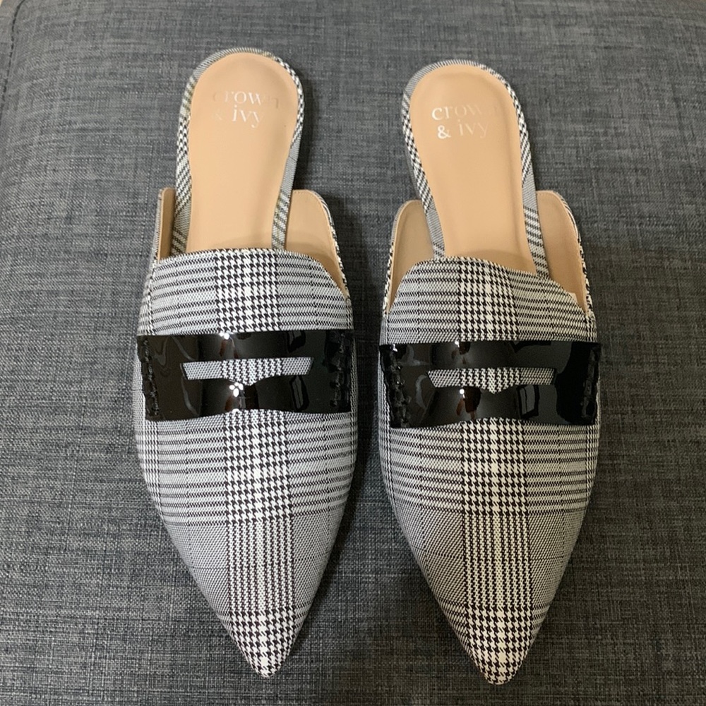 Nib - Crown & Ivy Houndstooth Tammy Mule - image 2